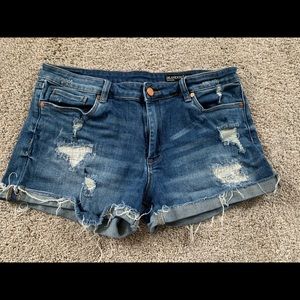Ripped Mid Rise Jean Shorts